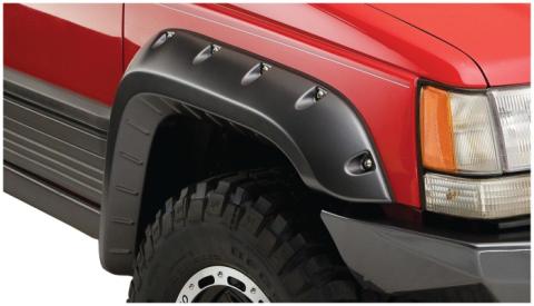Black Jeep Cutout Style Textured Finish 4-Piece Fender Flare Set For 1993-1998 Jeep Grand Cherokee Bushwacker