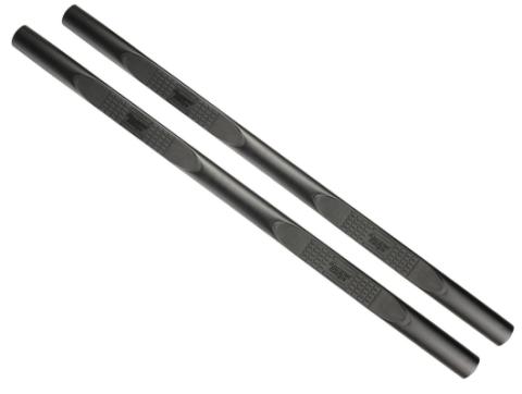 Tube Side Step Kit Oval 4.25 Inch Black 07-18 Wrangler JKU 4 Door Rugged Ridge