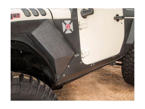 Body Armor Cladding Rocker Panel Guard Steel 07-18 Jeep Wrangler JK Rugged Ridge