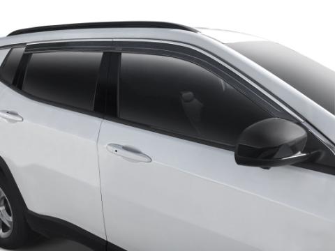 Low Profile Ventvisor Deflector Smoke with Chrome Trim Outside Mount 4 Piece For 2014-2023 Jeep Cherokee Husky Liners