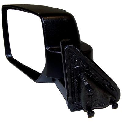 Black ; Left Manual, Manual Folding Mirror for 2007-2014 Jeep MK Patriot Crown Automotive
