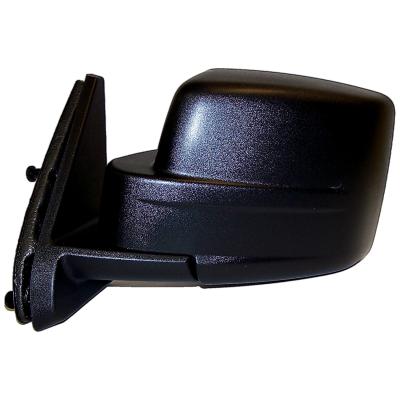 Black ; Left Manual, Manual Folding Mirror for 2007-2014 Jeep MK Patriot Crown Automotive