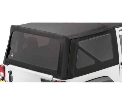 Window Replacement Set For Jeep 2007-2010 Wrangler JK 2 Door Fits Sailcloth Replace-A-Top 79136, 79142 Black Diamond Sailcloth Bestop