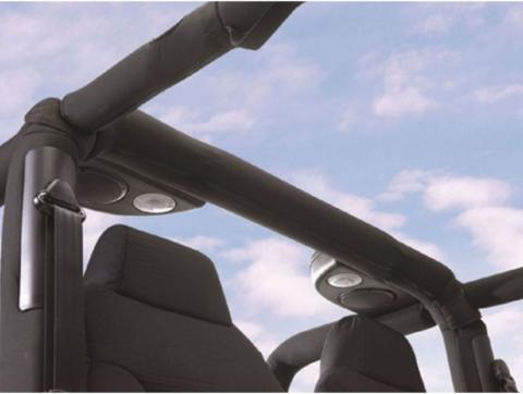 Roll Bar Pad Kit for 1997-2002 Jeep Wrangler TJ, Black Denim Rampage