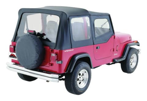 Complete Black Denim Soft Top for YJ Wranglers w/ Soft Upper Doors RT Off Road