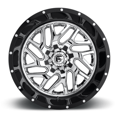 Aluminum Wheels 20X10 Triton D211 8 On 170 Chrome/Gloss Black Lip 125.1 Bore -19 Offset Mesh Spoke Fuel Off Road Wheels