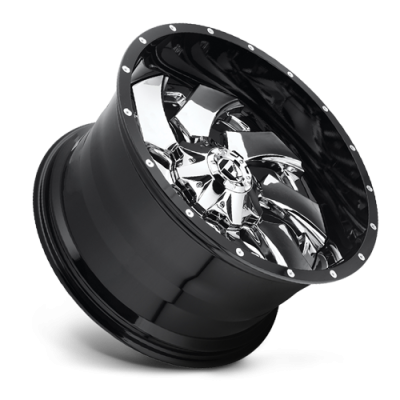 Aluminum Wheels 20X10 Cleaver D240 8 On 170 Chrome/Gloss Black Lip 125.1 Bore -19 Offset 8 Spoke Fuel Off Road Wheels