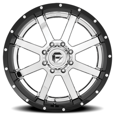 Aluminum Wheels 22X14 Maverick D260 8 On 180 Chrome/Gloss Black Lip 125.1 Bore -70 Offset Fuel Off Road Wheels