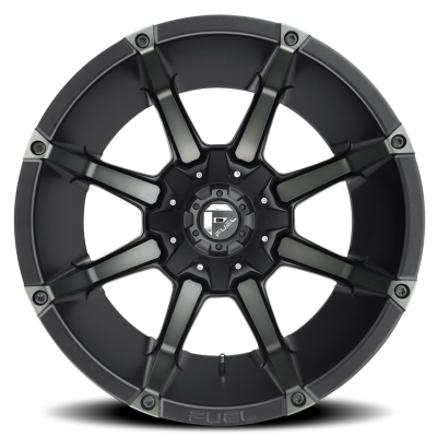 Aluminum Wheels 18X9 Coupler D556 8 On 165.1 Matte Black/Machined Dark Tint 125.2 Bore 1 Offset 8 Spoke Fuel Off Road Wheels