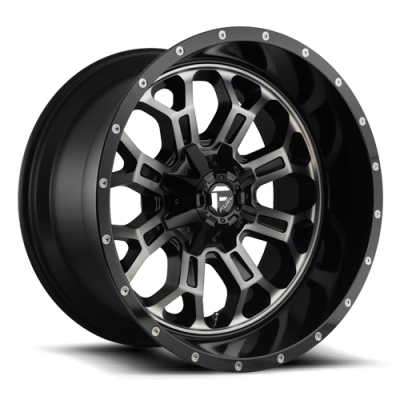 Aluminum Wheels 17X9 Crush D561 6 On 135/6 On 139.7 Gloss Black Double Dark Tint Machined Face 106.4 Bore 1 Offset 8 Spoke Fuel Off Road Wheels