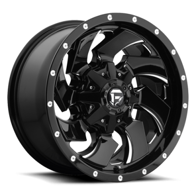 Aluminum Wheels 20X12 Cleaver D574 5 On 139.7/5 On 150 Gloss Black/Milled 110.3 Bore -44 Offset 8 Spoke Fuel Off Road Wheels