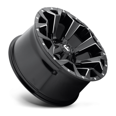 Aluminum Wheels 18X9 Assault D576 6 On 135/6 On 139.7 Gloss Black Milled 106.1 Bore 19 Offset 8 Spoke 45 Lbs Fuel Off Road Wheels