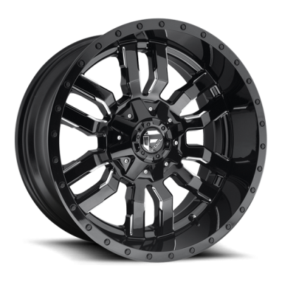 Aluminum Wheels 17X9 Sledge D595 5 On 114.3/5 On 127 Gloss Black/Milled 78.1 Bore -12 Offset Fuel Off Road Wheels