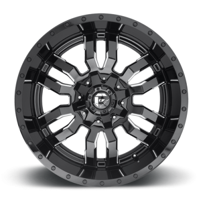 Aluminum Wheels 17X9 Sledge D595 5 On 114.3/5 On 127 Gloss Black/Milled 78.1 Bore -12 Offset Fuel Off Road Wheels