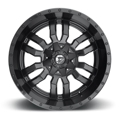 Aluminum Wheels 20X9 Sledge D596 8 On 170 Matte Black/Gloss Black Lip 125.1 Bore 1 Offset Fuel Off Road Wheels