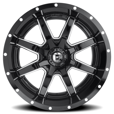 Aluminum Wheels 18X9 Maverick D610 8 On 165.1 Gloss Black Milled 125.1 Bore 20 Offset Fuel Off Road Wheels