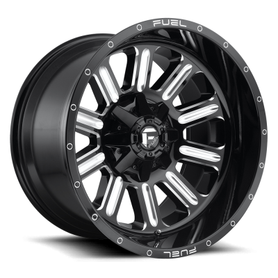 Aluminum Wheels 20X12 Hardline D620 8 On 165.1 Gloss Black Milled 125.2 Bore -44 Offset Fuel Off Road Wheels