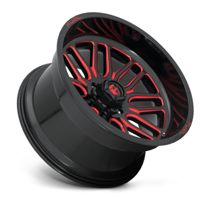 Aluminum Wheels 22X12 Ignite D663 8 On 170 Gloss Black Red Tinted Clear 125.1 Bore -43 Offset Fuel Off Road Wheels