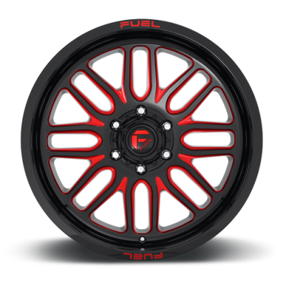 Aluminum Wheels 22X12 Ignite D663 8 On 170 Gloss Black Red Tinted Clear 125.1 Bore -43 Offset Fuel Off Road Wheels