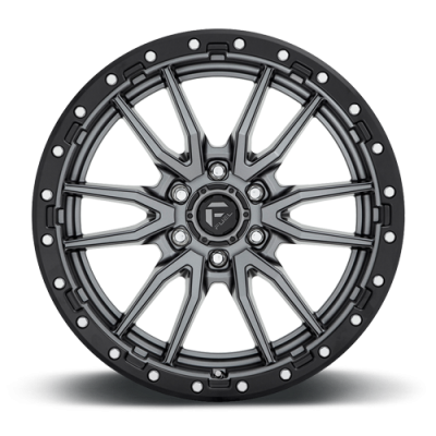 Aluminum Wheels 20X10 Rebel D680 6 On 135 Matte Gunmetal Gray Black Bead Ring 87.1 Bore -18 Offset Fuel Off Road Wheels