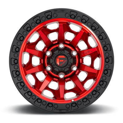 Aluminum Wheels 20X10 Covert D695 8 On 165.1 Candy Red Black Bead Ring 125.22 Bore -18 Offset Multi Spoke Fuel Off Road Wheels