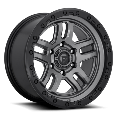 Aluminum Wheels 18X9 AMMO D701 6 On 139.7 Matte Gunmetal Gray W/Black Bead Ring 106.1 Bore 20 Offset 5 Spoke Fuel Off Road Wheels