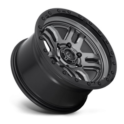 Aluminum Wheels 18X9 AMMO D701 6 On 139.7 Matte Gunmetal Gray W/Black Bead Ring 106.1 Bore 20 Offset 5 Spoke Fuel Off Road Wheels