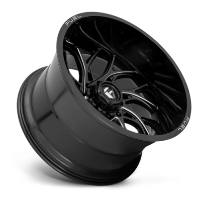 Aluminum Wheels 24X12 Runner D741 8 On 180 Gloss Black Milled 124.3 Bore -44 Offset Fuel Off Road Wheels