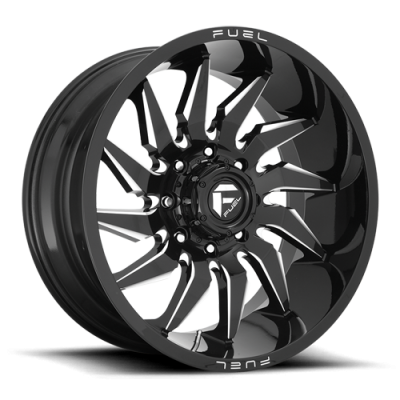 Aluminum Wheels 22X12 Saber D744 6 On 135 Gloss Black Milled 87.1 Bore -44 Offset Fuel Off Road Wheels