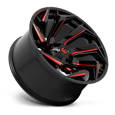 Aluminum Wheels 15X8 Reaction D755 5 On 139.7 Gloss Black Milled Red Tint 108 Bore -18 Offset Fuel Off Road Wheels