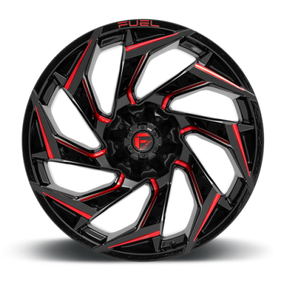 Aluminum Wheels 17X9 Reaction D755 6 On 135/6 On 139.7 Gloss Black Milled Red Tint 106.1 Bore 1 Offset Fuel Off Road Wheels