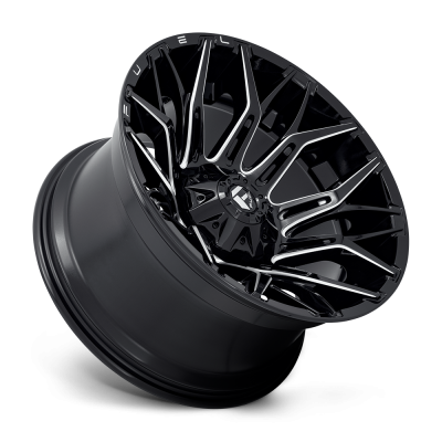 Aluminum Wheels 20X9 Twitch D769 8 On 165.1 Gloss Black Milled 125.2 Bore 1 Offset Fuel Off Road Wheels