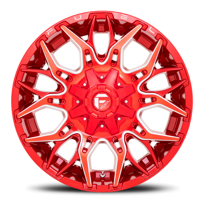 Aluminum Wheels 22X12 Twitch D771 8 On 180 Candy Red Milled 124.3 Bore -44 Offset Fuel Off Road Wheels