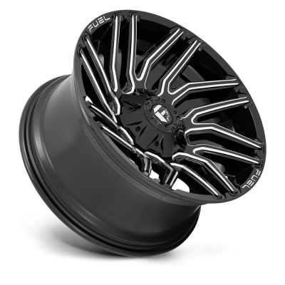 Aluminum Wheels 22X12 Typhoon D773 5 On 114.3/5 On 127 Gloss Black/Milled 78 Bore -44 Offset Fuel Off Road Wheels