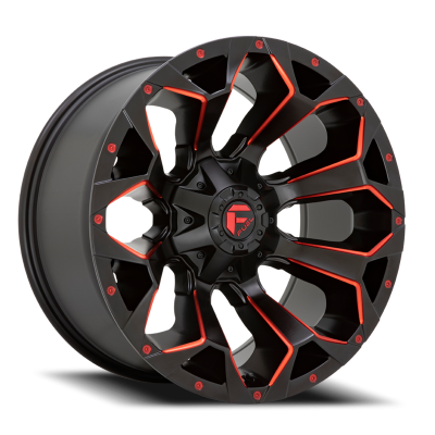 Aluminum Wheels 20X9 Assault D787 5 On 139.7/5 On 150 Matte Black Milled Red Tint 110.1 Bore 1 Offset Fuel Off Road Wheels
