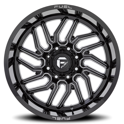Aluminum Wheels 22X12 Hurricane D807 8 On 180 Gloss Black Milled 124.2 Bore -44 Offset Fuel Off Road Wheels