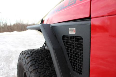 Jeep TJ Tube Fenders Front 3 Inch Flare 97-06 Wrangler TJ Steel Black Textured Powdercoat Fishbone Offroad