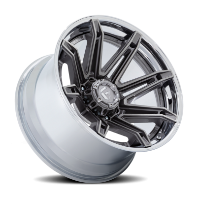 Aluminum Wheels 22X12 Brawl FC401AP 8 On 180 Platinum Silver Chrome Lip 124.2 Bore -44 Offset Fuel Off Road Wheels
