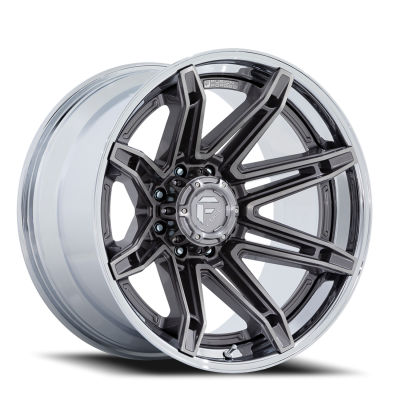 Aluminum Wheels 24X12 Brawl FC401AP 8 On 165.1 Platinum Silver Chrome Lip 125.1 Bore -44 Offset Fuel Off Road Wheels