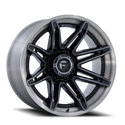 Aluminum Wheels 22X12 Brawl FC401BT 8 On 180 Gloss Black Brushed Dark Tint 124.2 Bore -44 Offset Fuel Off Road Wheels