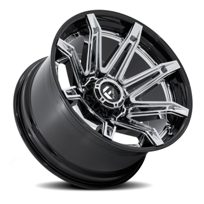 Aluminum Wheels 22X10 Brawl FC401PB 8 On 170 Chrome/Gloss Black Lip 125.1 Bore -18 Offset Fuel Off Road Wheels