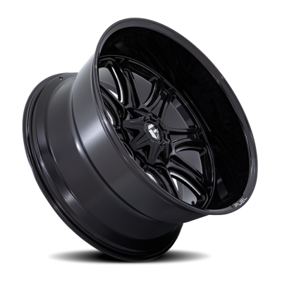 Aluminum Wheels 22X9 Darkstar FC853BE 8 On 170 Gloss Black Milled 125.1 Bore 1 Offset Fuel Off Road Wheels