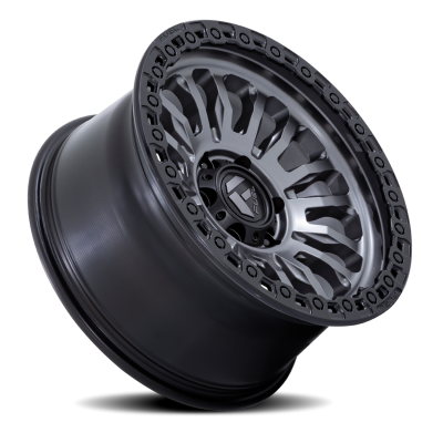 Aluminum Wheels 18X9 Rincon SBL FC857AB 8 On 180 Matte Gunmetal Gray Matte Black Lip 124.2 Bore 1 Offset Fuel Off Road Wheels