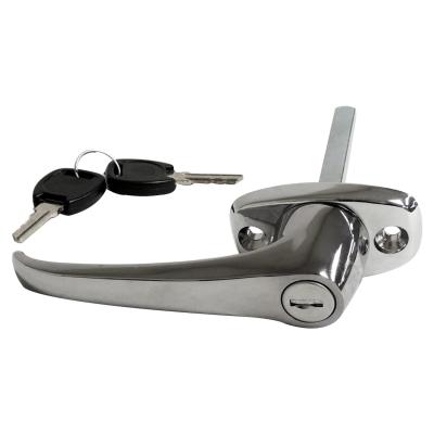 Chrome Door Handle &amp; Lock Cylinder for 1976-1981 CJ-5, CJ-7, Left or Right Crown Automotive