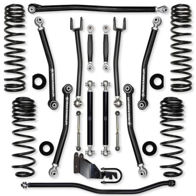 2.5 Inch X-Factor No Limits Mid-Arm Suspension System for Jeep Wrangler JLU 4XE Models With No Shocks Rock Krawler