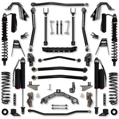 3.5 Inch T-Rex Coilover w/ 6 Inch Rear Stretch Hybrid System For Jeep Wrangler JL Rock Krawler