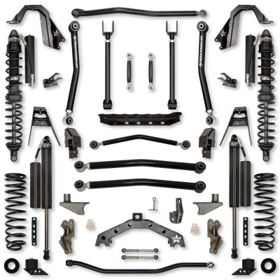 3.5 Inch T-Rex Coilover w/ 6 Inch Rear Stretch No Limits Hybrid System For Jeep Wrangler JL Comp Stage 1 Rock Krawler