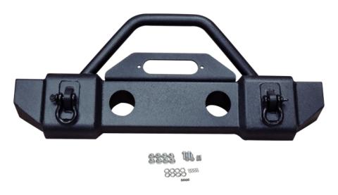Front Bumper 2007-2018 JK Wrangler W/Shackle Mounts w/D-Rings HD Black RT Off Road