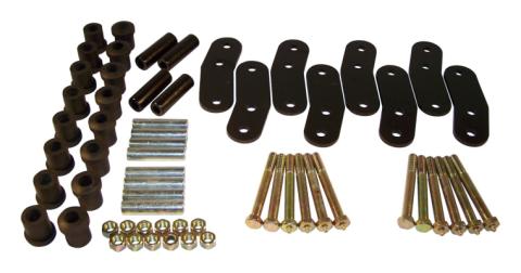 Hd Shackle Kit, Left and Right, Front &amp; Rear, Black, Greasable, 3/4 inch Lift RT Off Road