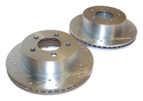 Disc Brake Rotor 1999-2006 TJ Wrangler w/Full Cast Rotor High Performance Cross Drilled And Slotted RT Off Road